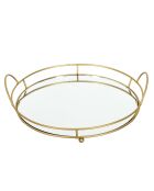 Plateau de presentation miroir gris - 34x32x8.8 cm