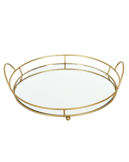 Plateau de presentation miroir gris - 34x32x8.8 cm