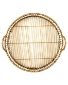 Plateau tressage bambou beige - 40x40 cm