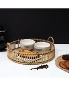 Plateau tressage bambou beige - 40x40 cm