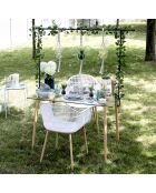 Barre déco de table ajustable noire - 250x90 cm
