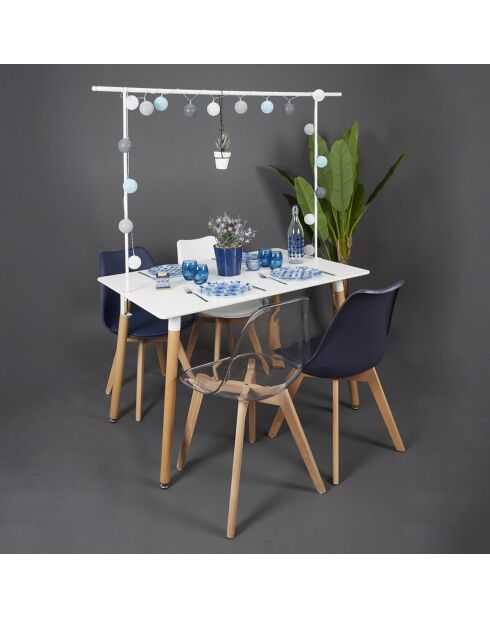 Barre déco de table ajustable blanche - 250x90 cm