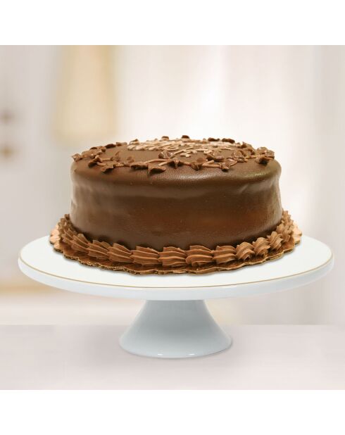Support à gateau en Porcelaine liseré doré blanc/doré - D.31 cm