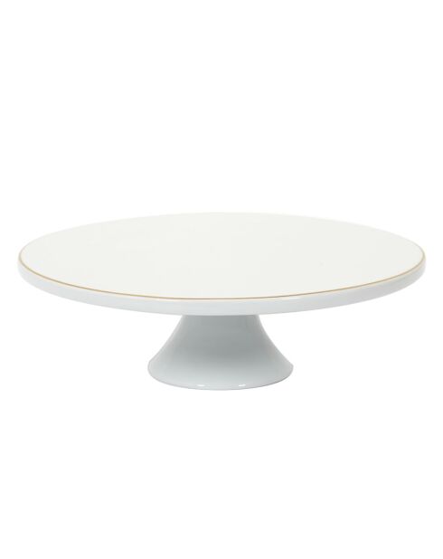 Support à gateau en Porcelaine liseré doré blanc/doré - D.31 cm