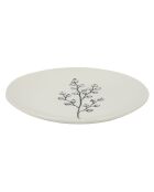 12 Assiettes Cottage en Porcelaine blanc/gris - D.20 cm