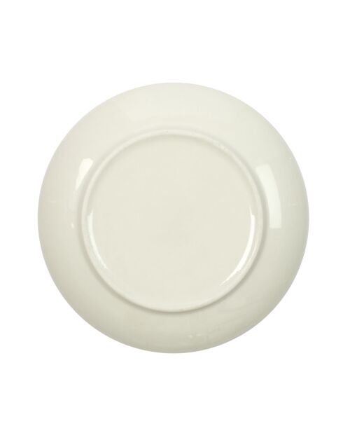 12 Assiettes Cottage en Porcelaine blanc/gris - D.20 cm
