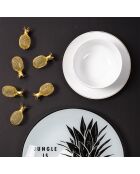 6 Assiettes creuses en Porcelaine Liseré doré blanc/doré - D.21.3 cm