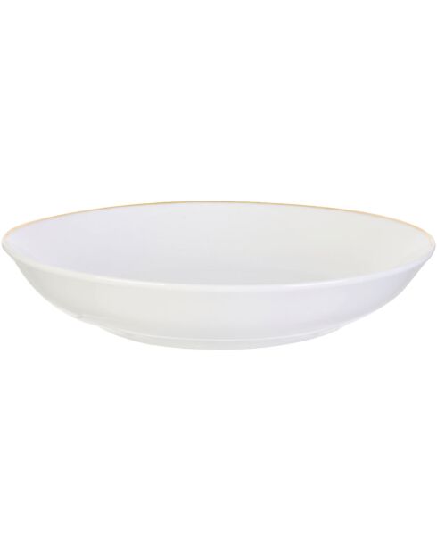 6 Assiettes creuses en Porcelaine Liseré doré blanc/doré - D.21.3 cm