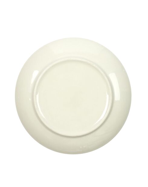 6 Assiettes Cottage en Porcelaine blanc/bordeaux - D.25 cm