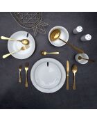 6 Assiettes en Porcelaine Liseré doré blanc/doré - D.27 cm