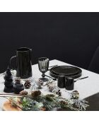 6 Assiettes à dessert noires - D.20.5 cm