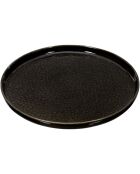 6 Assiettes à dessert noires - D.20.5 cm
