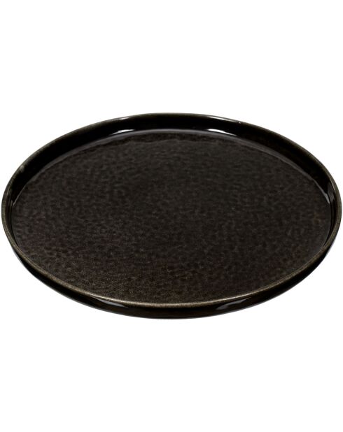 6 Assiettes à dessert noires - D.20.5 cm