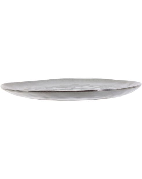 6 Assiettes galet Au Grès du temps grises - D.27.5 cm