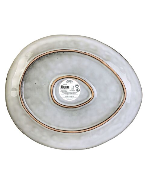 6 Assiettes galet Au Grès du temps grises - D.27.5 cm