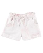 Short molleton Resha tie & die  rose/blanc