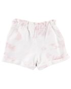 Short molleton Resha tie & die  rose/blanc