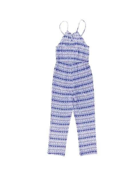 Combinaison Marce à bretelles print bleu/blanc