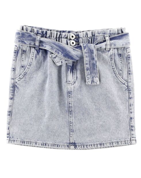 Jupe en Jean Carole paperbag bleue