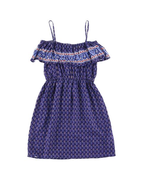 Abito Lucia blu con spalle scoperte