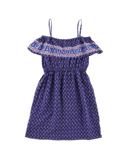 Abito Lucia blu con spalle scoperte