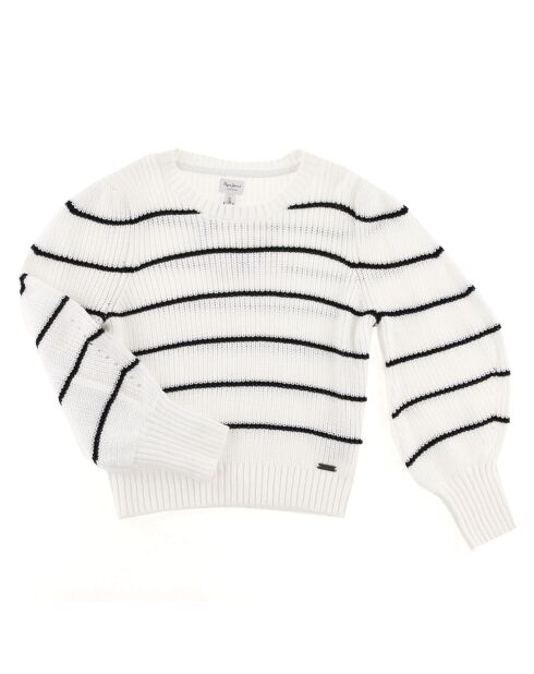 Pull Mund rayé rosa blanc/noir