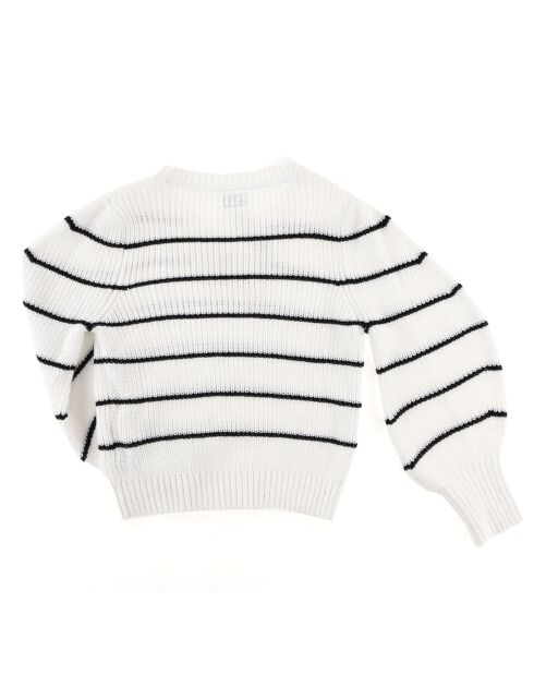 Pull Mund rayé rosa blanc/noir