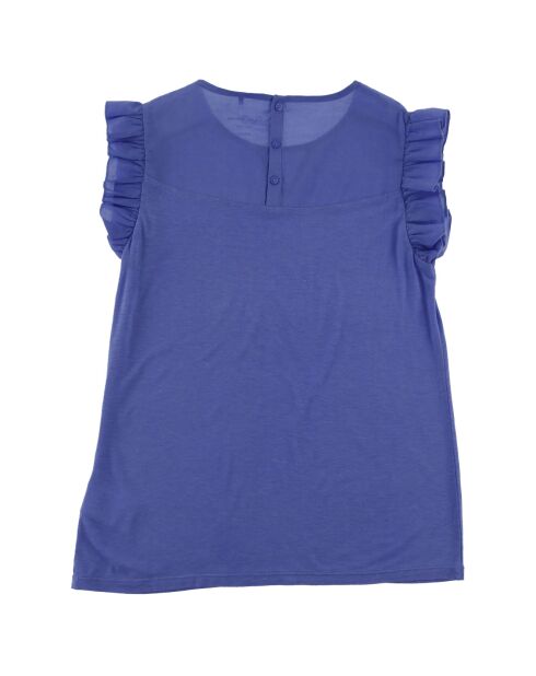 T-Shirt Éléonore à volants bleu