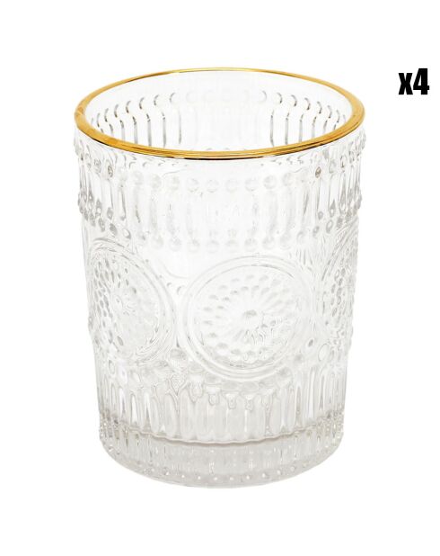 4 Verres Liseré dorés - 18 cl