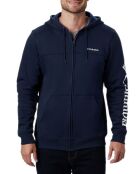Sweat zippé à capuche M Columbia Logo Fleece bleu marine