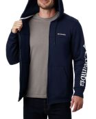 Sweat zippé à capuche M Columbia Logo Fleece bleu marine