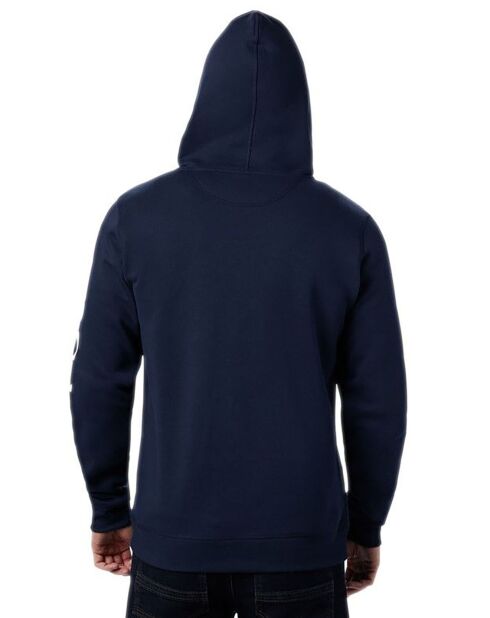 M Columbia Logo Fleece-Kapuzenpullover mit Reißverschluss, marineblau