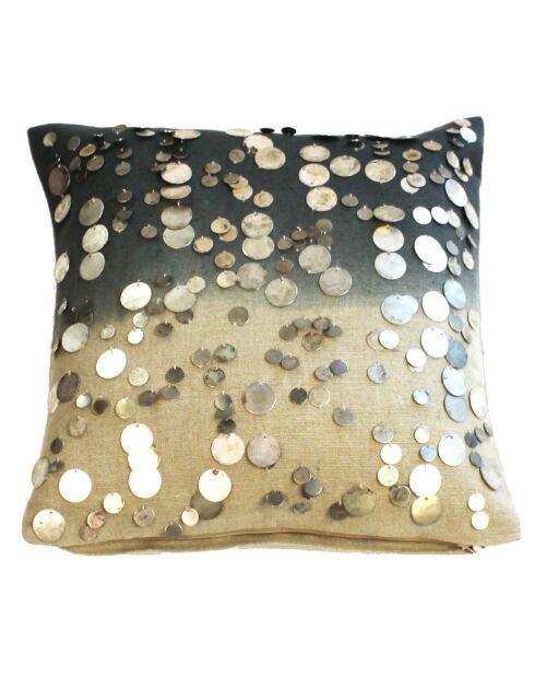 Funda de cojín Gipsy Tie & Dye negra - 40x40 cm