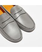 Mocassins en Cuir Lisse Noa  gris