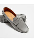 Mocassins en Cuir Lisse Noa  gris