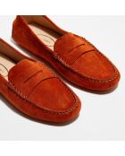 Mocassins en Velours de Cuir Nola  terracotta