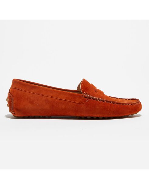 Mocassins en Velours de Cuir Nola  terracotta