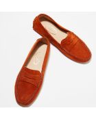 Mocassins en Velours de Cuir Nola  terracotta