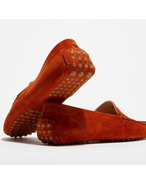 Mocassins en Velours de Cuir Nola  terracotta