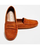 Mocassins en Velours de Cuir Nola  camel