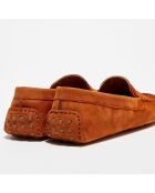 Mocassins en Velours de Cuir Nola  camel