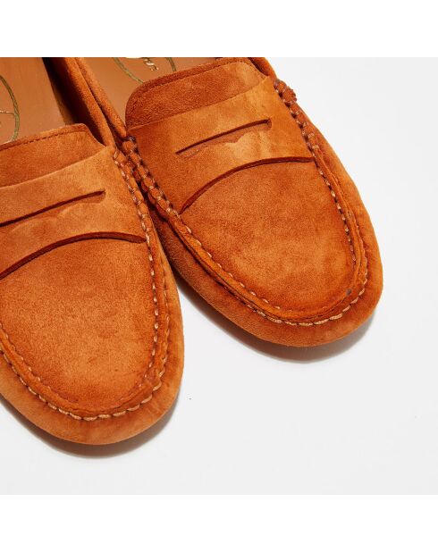 Mocassins en Velours de Cuir Nola  camel