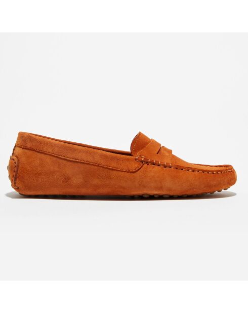 Mocassins en Velours de Cuir Nola  camel