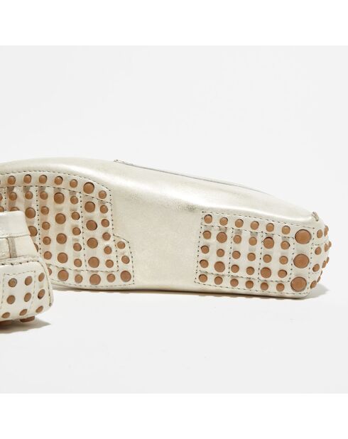 Mocassins en Cuir Laminé Milla dorés