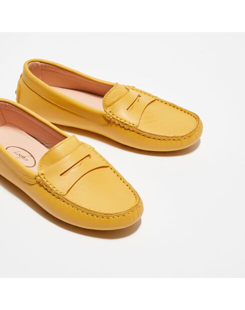 Mocassins en Cuir Lisse Elya  jaune twitty
