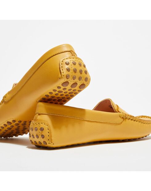 Mocassins en Cuir Lisse Elya  jaune twitty
