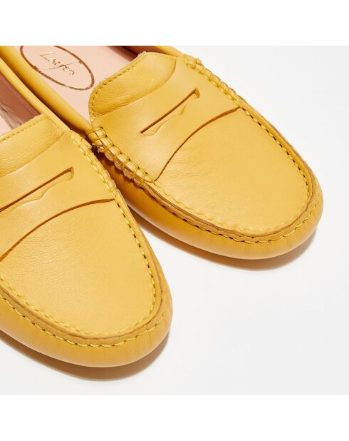 Mocassins en Cuir Lisse Elya  jaune twitty