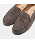 Mocassins en Velours de Cuir Miss Daim  anthracite