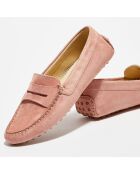 Mocassins en Velours de Cuir Miss Daim  blush