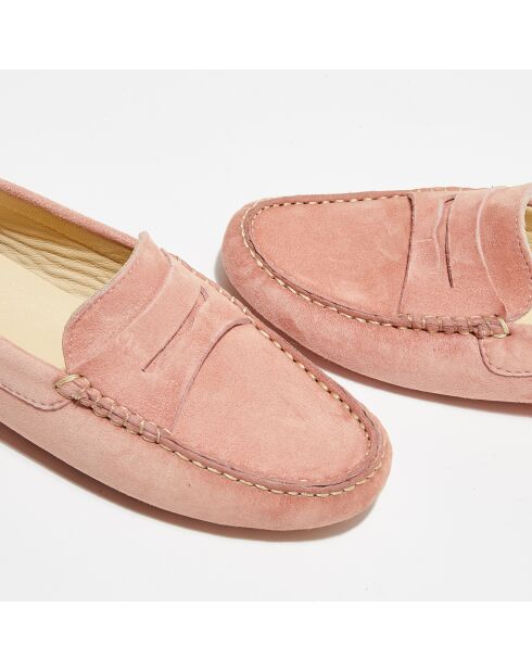 Mocassins en Velours de Cuir Miss Daim  blush